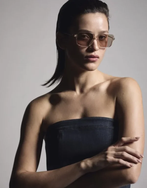 Brunello Cucinelli Brille Timeless Reflections aus Azetat und Titan | Damen Brillen | Brillen Damen