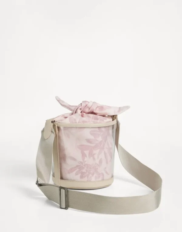 Brunello Cucinelli Bucket-Bag aus PVC und Baumwollgabardine mit Blumenprint | Kinder Taschen