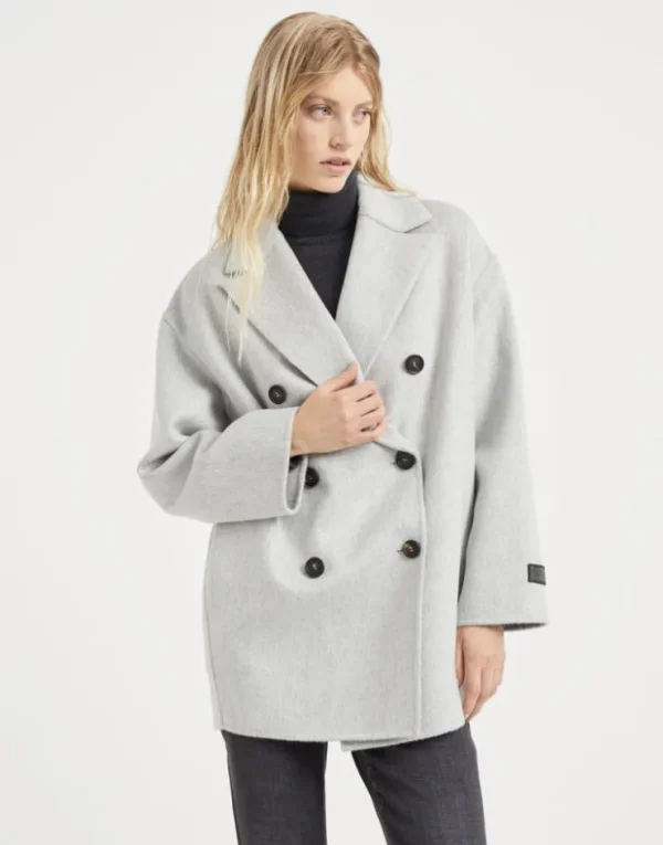 Brunello Cucinelli Cabanjacke aus doppeltem Kaschmirbiber mit Precious Patch | Damen Mäntel & Jacken