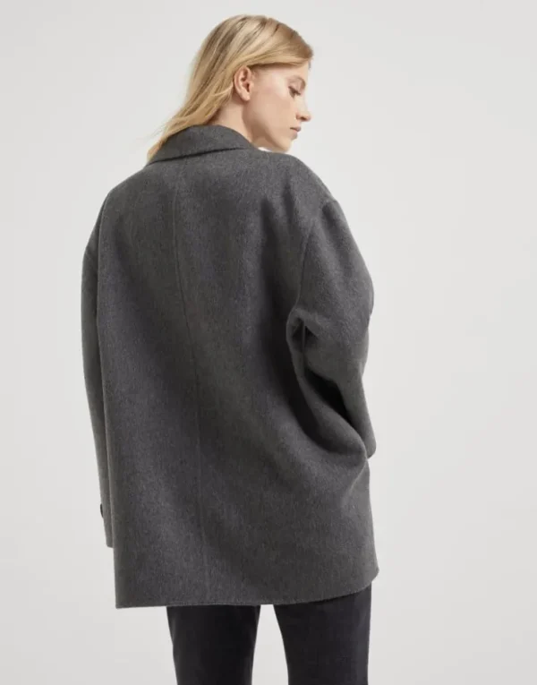 Brunello Cucinelli Cabanjacke aus doppeltem Kaschmirbiber mit Precious Patch | Damen Mäntel & Jacken