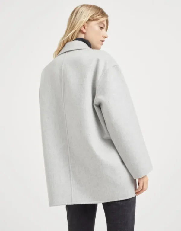 Brunello Cucinelli Cabanjacke aus doppeltem Kaschmirbiber mit Precious Patch | Damen Mäntel & Jacken