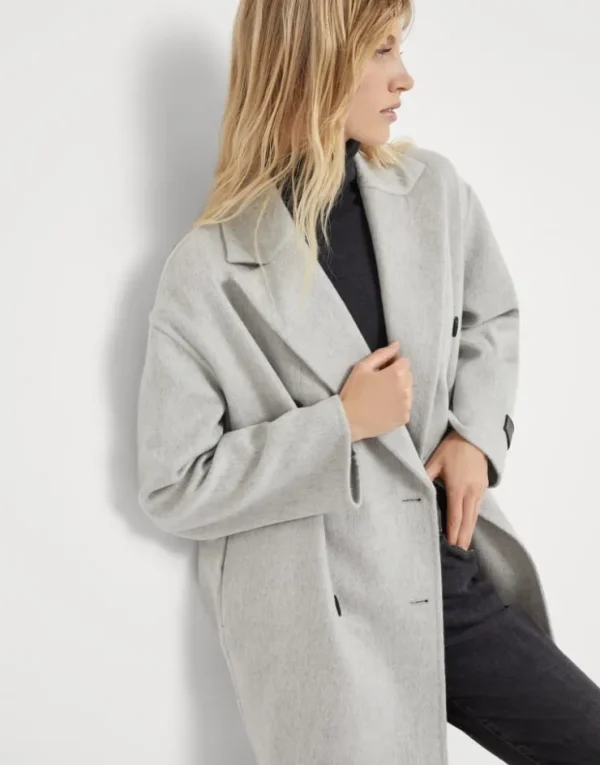 Brunello Cucinelli Cabanjacke aus doppeltem Kaschmirbiber mit Precious Patch | Damen Mäntel & Jacken