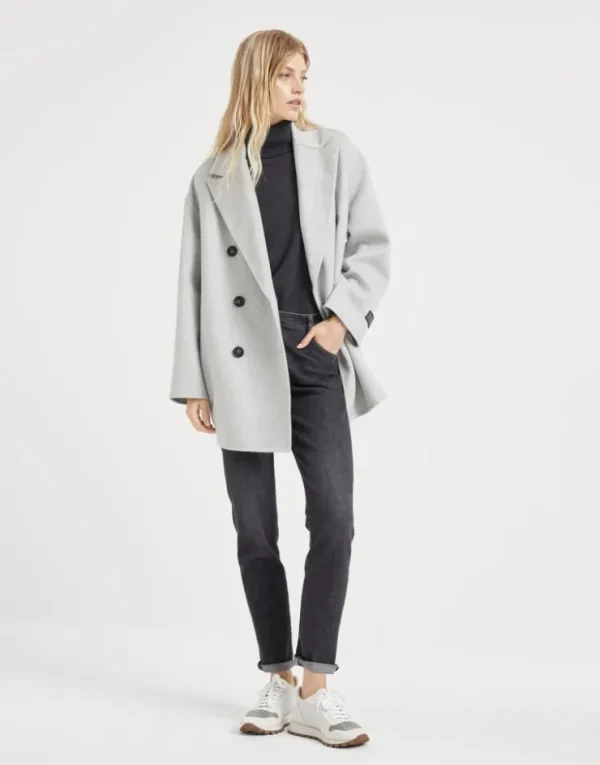 Brunello Cucinelli Cabanjacke aus doppeltem Kaschmirbiber mit Precious Patch | Damen Mäntel & Jacken