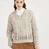 Brunello Cucinelli Cable & Mesh-Pullover aus Jute und Baumwolle | Damen Strickwaren