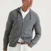 Brunello Cucinelli Cardigan im Sweatshirt-Stil aus Kaschmir mit Reißverschluss und Kapuze | Herren Strickwaren