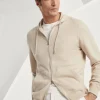 Brunello Cucinelli Cardigan im Sweatshirt-Stil aus Kaschmir mit Reißverschluss und Kapuze | Herren Strickwaren