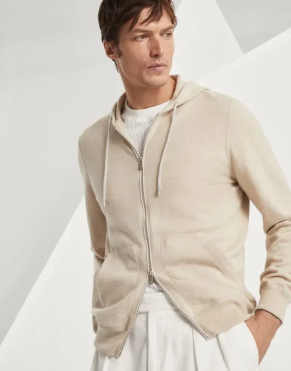 Brunello Cucinelli Cardigan im Sweatshirt-Stil aus Kaschmir mit Reißverschluss und Kapuze | Herren Strickwaren