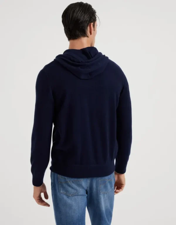 Brunello Cucinelli Cardigan im Sweatshirt-Stil aus Kaschmir mit Reißverschluss und Kapuze | Herren Strickwaren