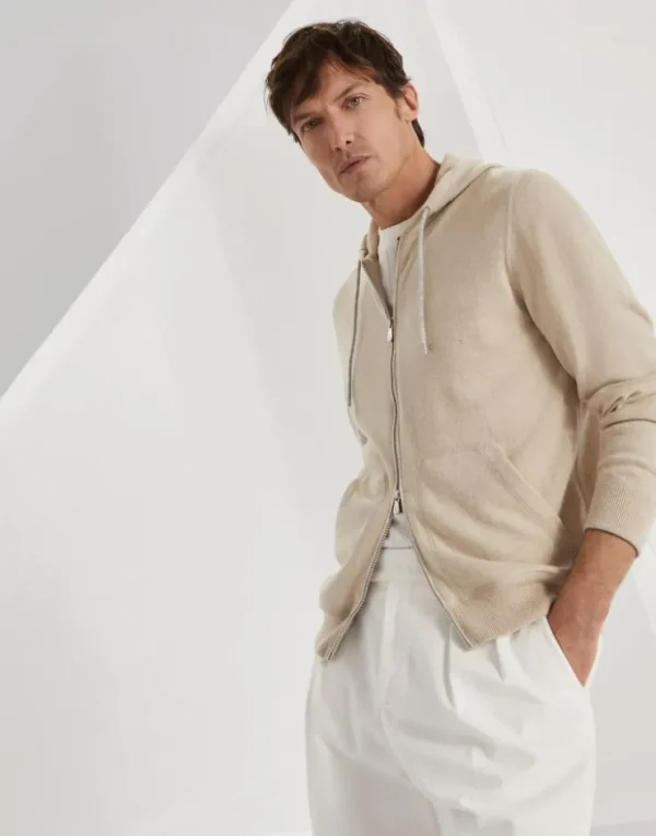 Brunello Cucinelli Cardigan im Sweatshirt-Stil aus Kaschmir mit Reißverschluss und Kapuze | Herren Strickwaren