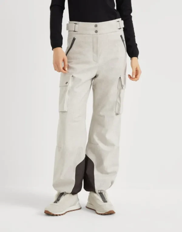 Brunello Cucinelli Cargo Mountain-Hose aus Schurwollflanell mit Membran und Wattierung aus Thermore® | Damen Travelwear | Hosen