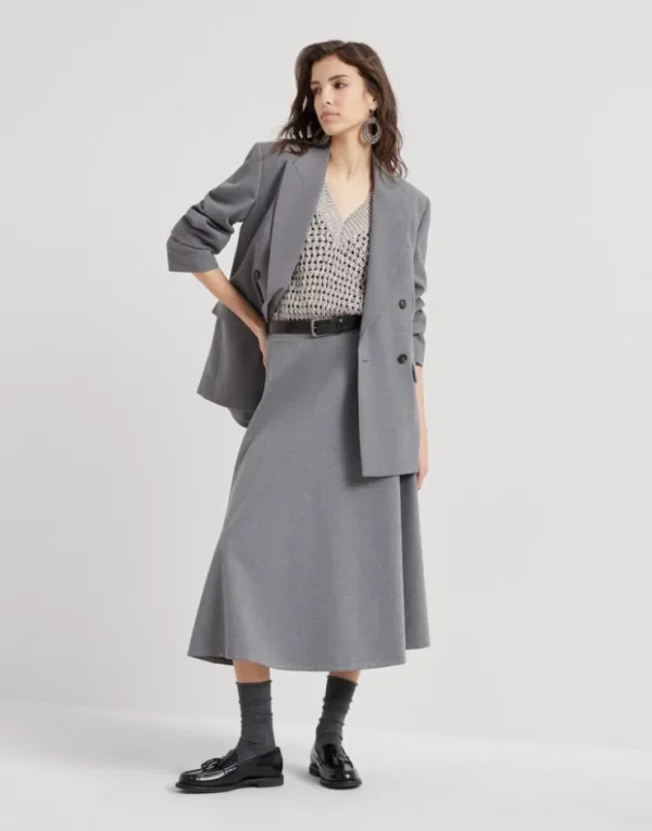 Brunello Cucinelli Circle-Midirock aus Couture-Baumwollinterlock mit Stretch | Damen Röcke