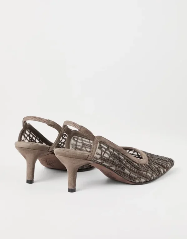 Brunello Cucinelli City Glistening Abstract Embroidery-Pumps aus Veloursleder | Damen Schuhe Mit Absätzen | Event-dressing