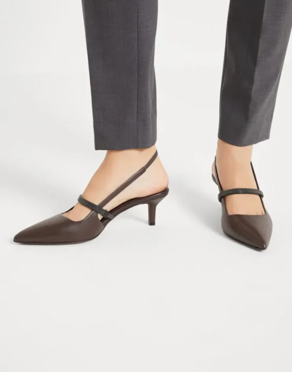 Brunello Cucinelli City-Pumps aus Nappaleder mit Shiny Strap | Damen Schuhe Mit Absätzen