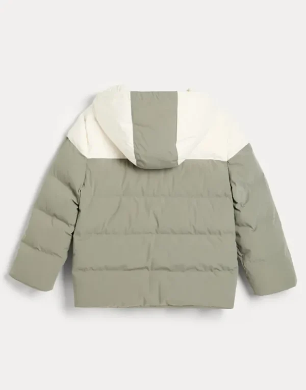 Brunello Cucinelli Daunenjacke aus Taft mit Membran, Kapuze und Patch | Kinder Mäntel & Jacken