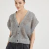 Brunello Cucinelli Dazzling Argyle-Strickweste di Wolle und Mohair | Damen Strickwaren