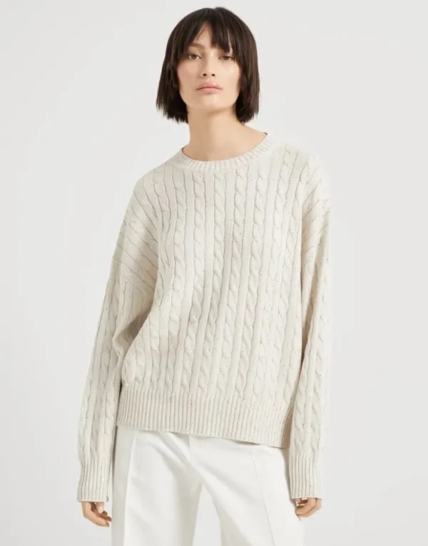 Brunello Cucinelli Dazzling Cables-Pullover aus Baumwolle | Damen Strickwaren