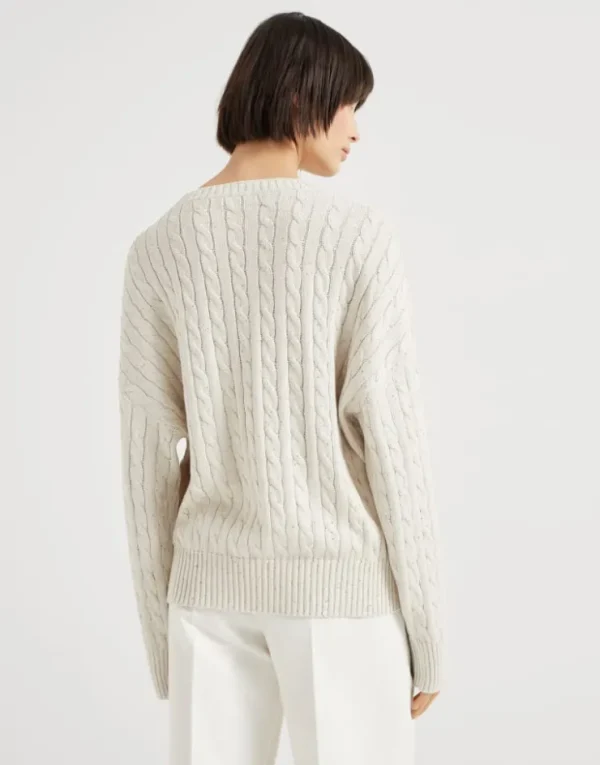 Brunello Cucinelli Dazzling Cables-Pullover aus Baumwolle | Damen Strickwaren