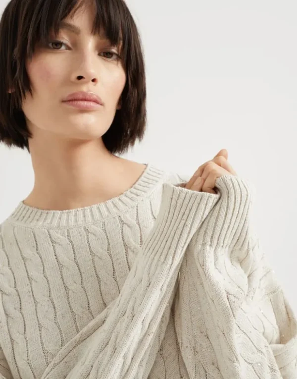 Brunello Cucinelli Dazzling Cables-Pullover aus Baumwolle | Damen Strickwaren