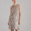 Brunello Cucinelli Dazzling Cascade Embroidery-Kleid aus Crispy-Seide mit Federn | Damen Event-dressing