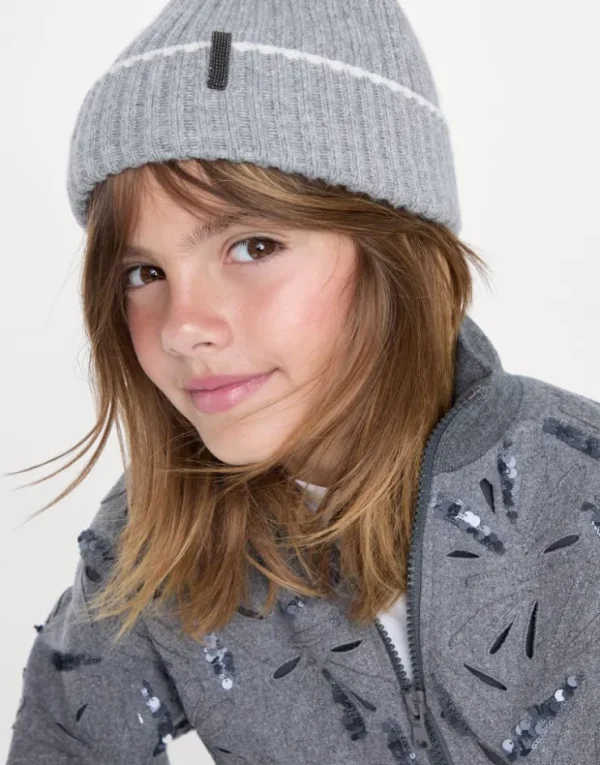 Brunello Cucinelli Dazzling Fern Motif-Sweatshirt aus Techno-Schurwollflanell | Kinder T-shirts & Hemden | Mäntel & Jacken