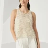 Brunello Cucinelli Dazzling Mosaic Embroidery-Stricktop aus Baumwolle | Damen Event-dressing | Strickwaren