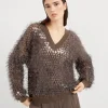 Brunello Cucinelli Dazzling Mosaic Embroidery-Pullover aus Baumwolle | Damen Strickwaren