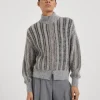 Brunello Cucinelli Dazzling Net-Cardigan in Wolle und Mohair | Damen Strickwaren