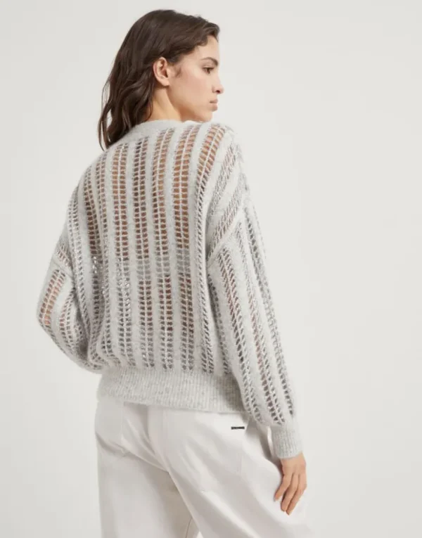 Brunello Cucinelli Dazzling Net-Pullover in Wolle und Mohair | Damen Strickwaren