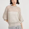 Brunello Cucinelli Dazzling Ribbed Net-Pullover aus Leinen | Damen Strickwaren