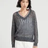 Brunello Cucinelli Dazzling Ribbed Net-Pullover aus Leinen | Damen Strickwaren