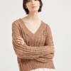 Brunello Cucinelli Dazzling-Pullover aus Seide und Leinen in durchbrochenem Rippenstrick | Damen Strickwaren