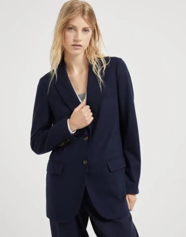 Brunello Cucinelli Dekonstruierter Blazer aus Kaschmirjersey mit Monili | Damen Blazer