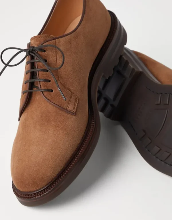 Brunello Cucinelli Derby aus Veloursleder | Herren Schnürschuhe