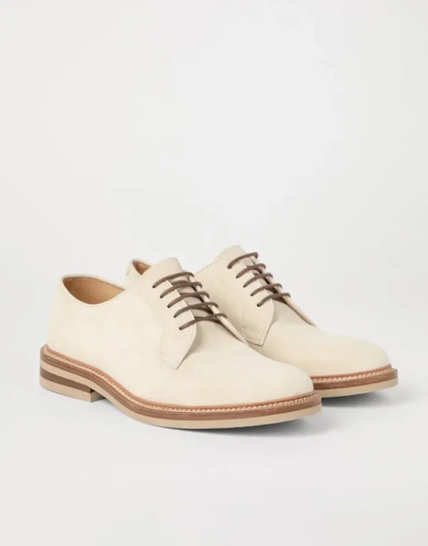 Brunello Cucinelli Derby-Schnürschuhe aus Veloursleder | Herren Schnürschuhe