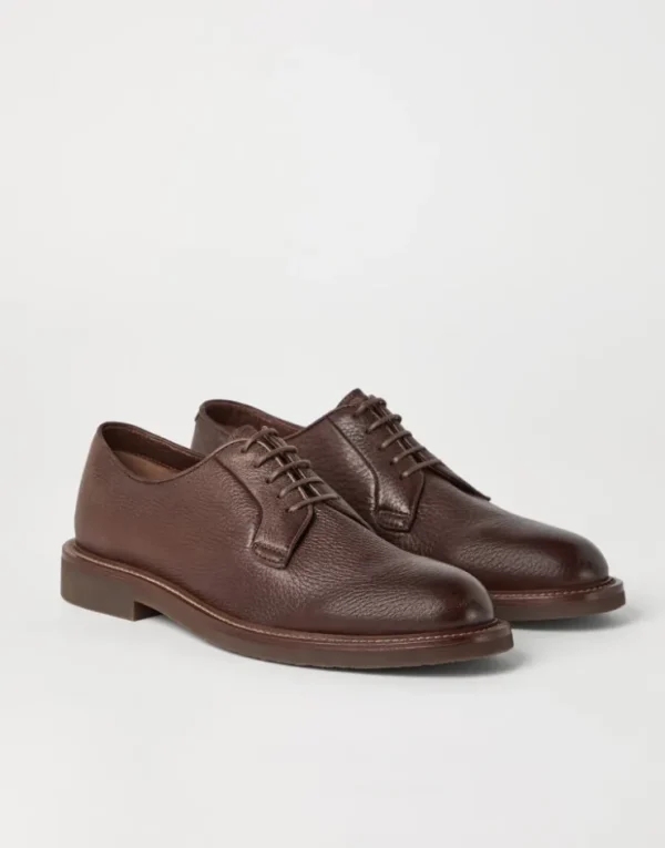 Brunello Cucinelli Derby-Schnürschuhe aus gewaschenem Hirschleder | Herren Schnürschuhe