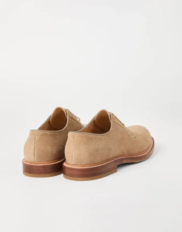 Brunello Cucinelli Derby-Schnürschuhe aus Veloursleder | Herren Schnürschuhe