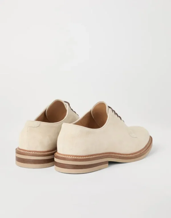 Brunello Cucinelli Derby-Schnürschuhe aus Veloursleder | Herren Schnürschuhe