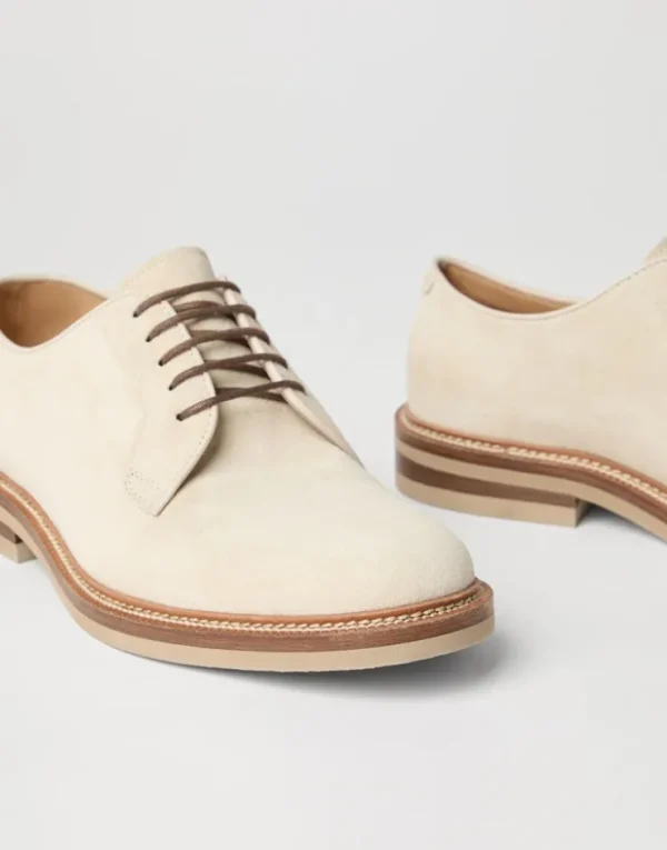 Brunello Cucinelli Derby-Schnürschuhe aus Veloursleder | Herren Schnürschuhe