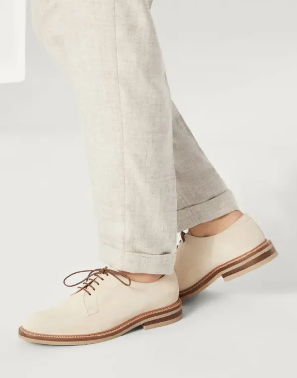 Brunello Cucinelli Derby-Schnürschuhe aus Veloursleder | Herren Schnürschuhe