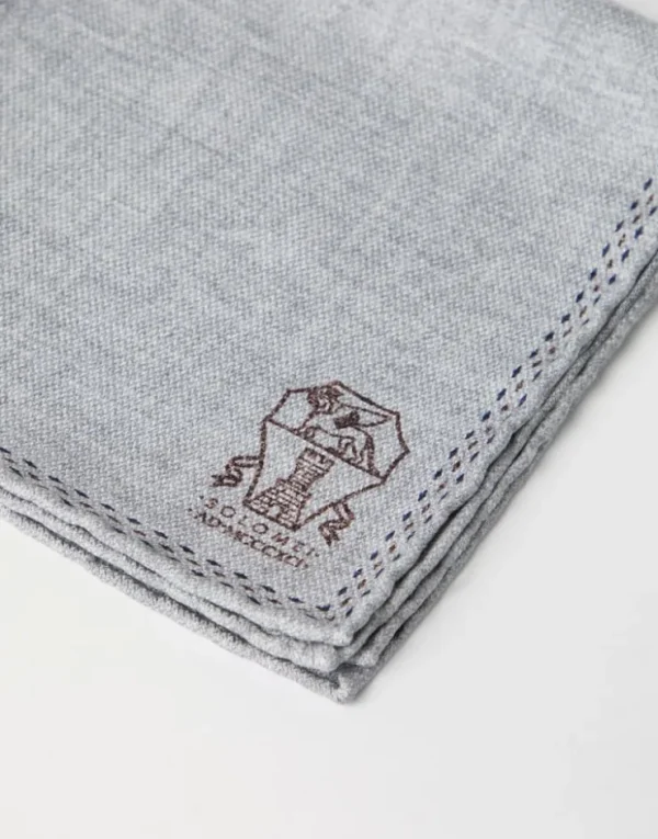 Brunello Cucinelli Einstecktuch aus Seide mit Logo | Herren Weitere Accessoires