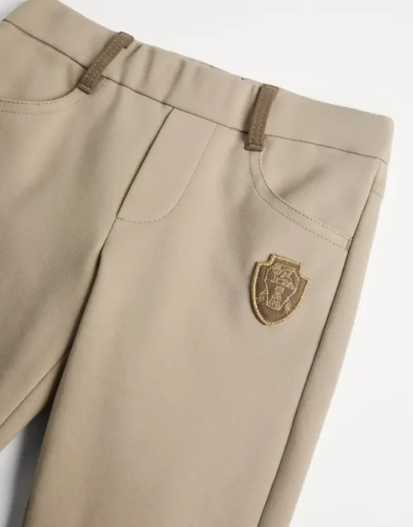 Brunello Cucinelli Equestrian-Hose aus Couture-Baumwollinterlock mit Stretch mit Logo | Kinder Travelwear | Hosen & Röcke