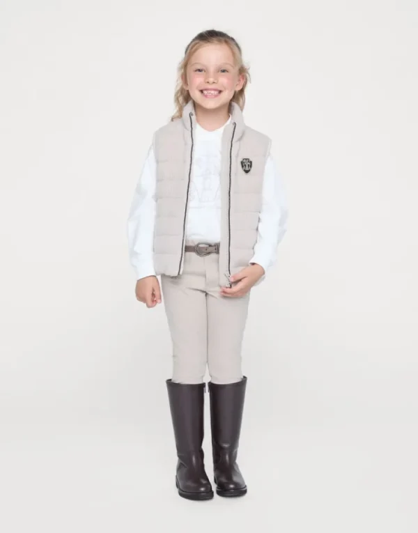 Brunello Cucinelli Equestrian-Hose aus Couture-Baumwollinterlock mit Stretch mit Logo | Kinder Travelwear | Hosen & Röcke