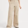 Brunello Cucinelli Ergonomic Loose-Hose aus Baumwollcover und Leinen | Damen Hosen