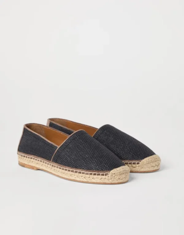 Brunello Cucinelli Espadrilles aus Techno-Raffia mit Kantenbesatz | Herren Mokassins