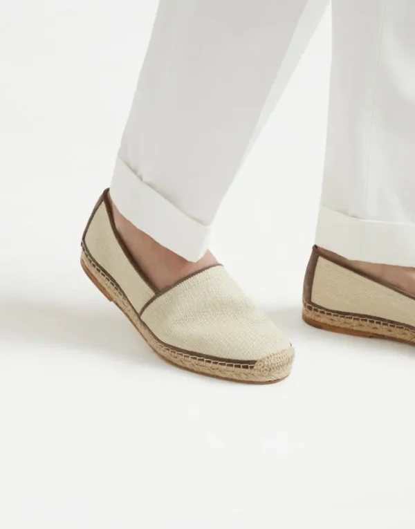 Brunello Cucinelli Espadrilles aus Techno-Raffia mit Kantenbesatz | Herren Mokassins