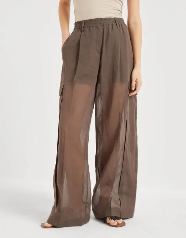 Brunello Cucinelli Explorer Track-Hose aus Baumwollorganza | Damen Hosen