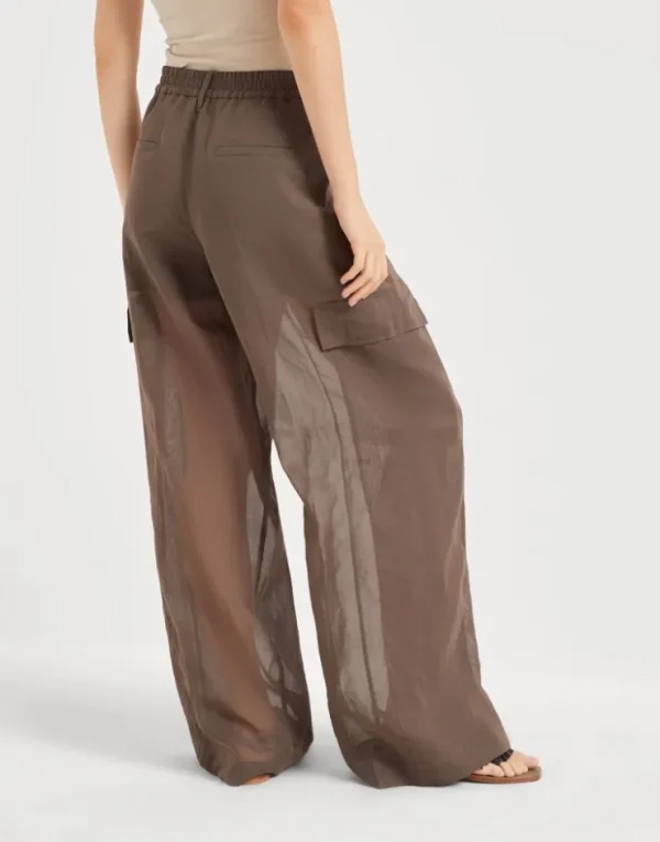 Brunello Cucinelli Explorer Track-Hose aus Baumwollorganza | Damen Hosen