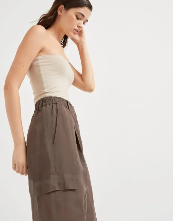 Brunello Cucinelli Explorer Track-Hose aus Baumwollorganza | Damen Hosen