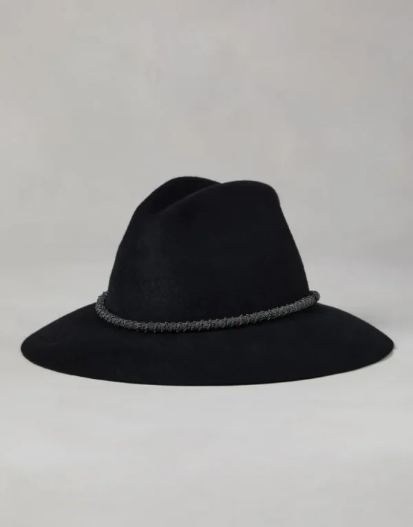 Brunello Cucinelli Fedora aus Filz mit Precious Braided-Band | Damen Hüte