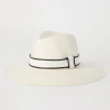 Brunello Cucinelli Fedora aus Stroh mit Hutband und Monili | Damen Hüte